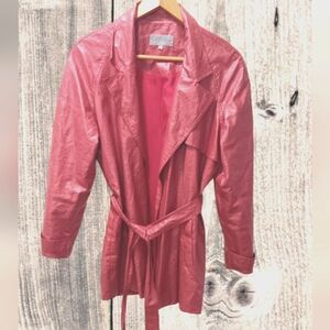 - - EARL RUTENBERG COATED LINEN WRAP JACKET